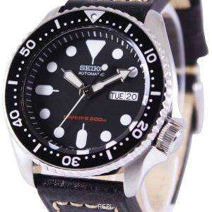 Seiko Automatic Diver's Ratio Black Leather SKX007K1-LS2 200M Men's Watch