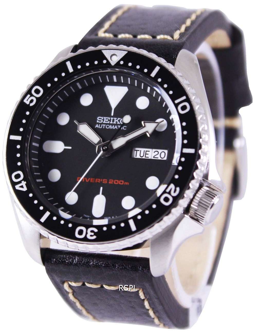 padle Jeg har erkendt det ben Seiko Automatic Diver's Ratio Black Leather SKX007K1-LS2 200M Men's Watch -  Zetamarket
