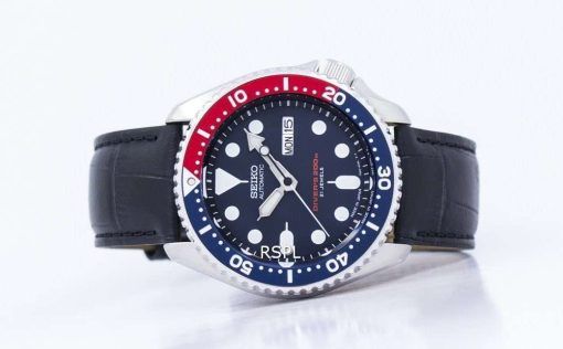 Seiko Automatic Diver's Ratio Black Leather SKX009J1-LS6 200M Men's Watch