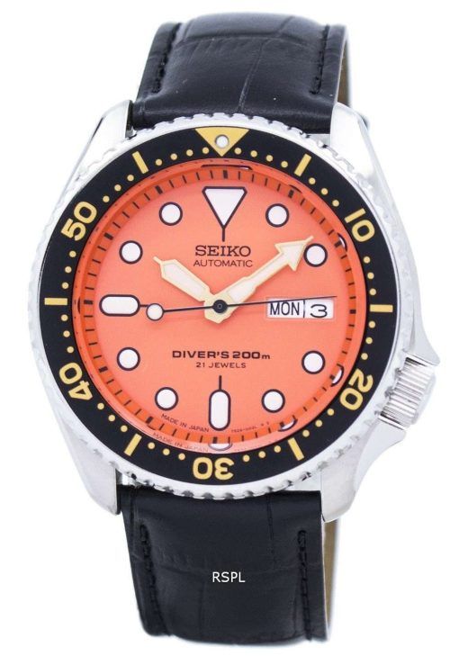 Seiko Automatic Diver's Ratio Black Leather SKX011J1-LS6 200M Men's Watch