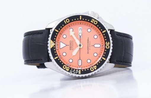 Seiko Automatic Diver's Ratio Black Leather SKX011J1-LS6 200M Men's Watch