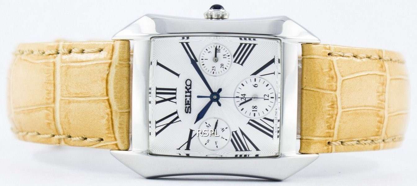 Seiko Rectangular Multi-Function Quartz Analog SKY737P2 Women's Watch