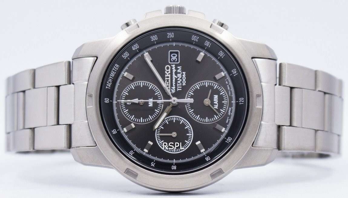 Seiko Titanium Alarm Chronograph SNA107 SNA107P1 SNA107P Mens Watch
