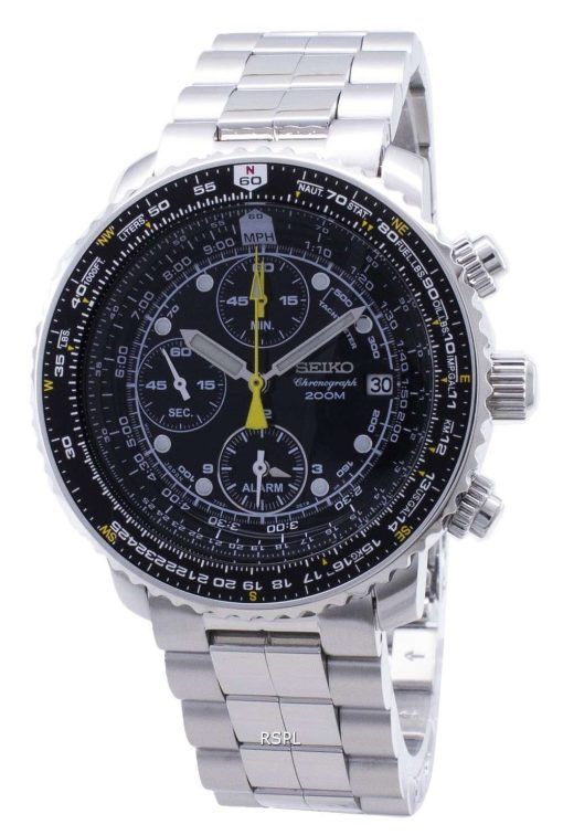 Seiko Pilot's Flight Alarm Chronograph SNA411 SNA411P1 SNA411P Men's Watch