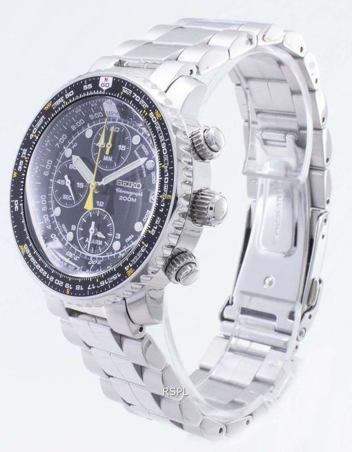 Seiko Pilot's Flight Alarm Chronograph SNA411 SNA411P1 SNA411P Men's Watch