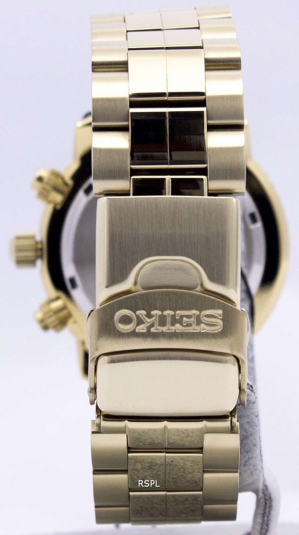Seiko Alarm Chronograph Pilots Flightmaster Gold Plated SNA414P1 Watch