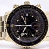 Seiko Alarm Chronograph Pilots Flightmaster Gold Plated SNA414P1 Watch
