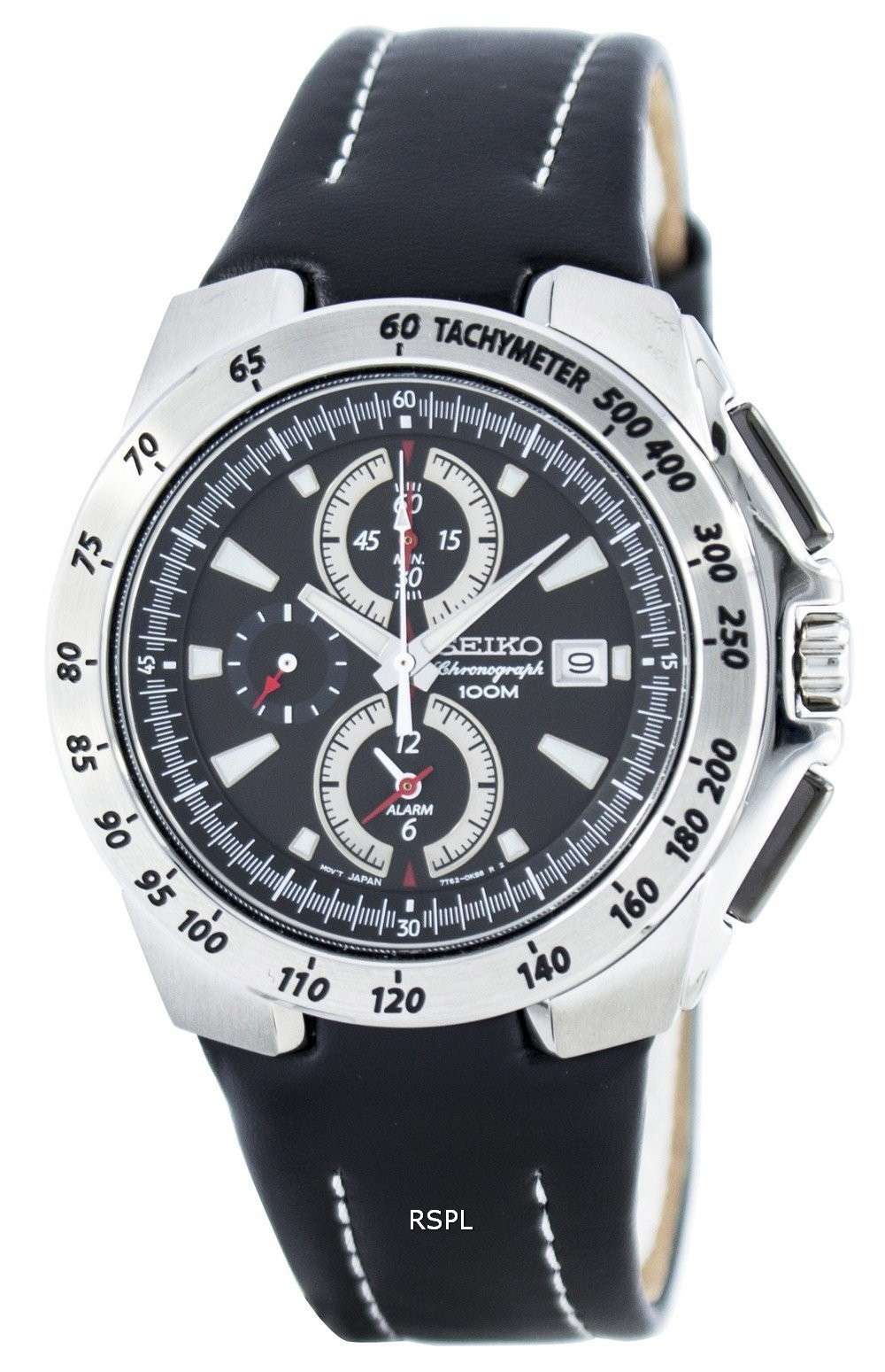 Seiko Quartz Chronograph Alarm SNAB11 SNAB11P1 SNAB11P Men's Watch