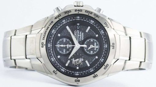 Seiko Titanium Chronograph Quartz Alarm Tachymeter SNAB91 SNAB91P1 SNAB91P Men's Watch