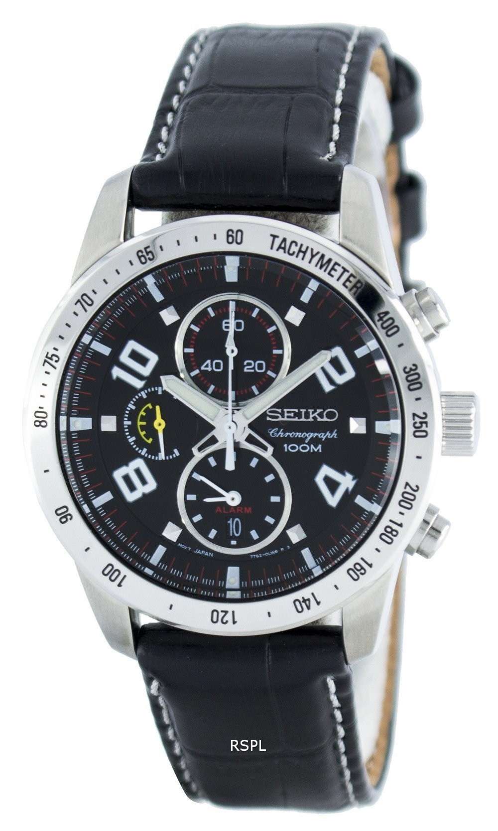 Seiko Quartz Alarm Chronograph Tachymeter SNAC13 SNAC13P1 SNAC13P Men's Watch