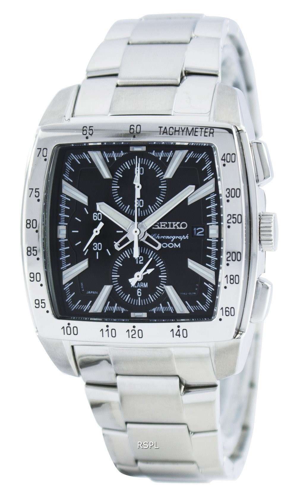 Seiko Quartz Alarm Chronograph Tachymeter SNAC25 SNAC25P1 SNAC25P Men's Watch