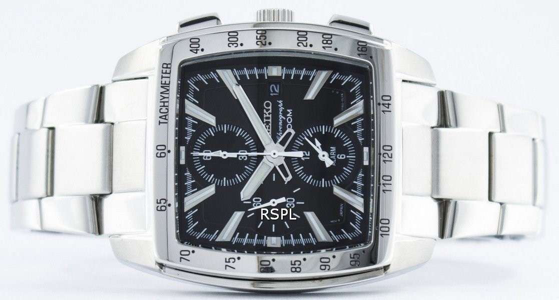 Seiko Quartz Alarm Chronograph Tachymeter SNAC25 SNAC25P1 SNAC25P Men's Watch