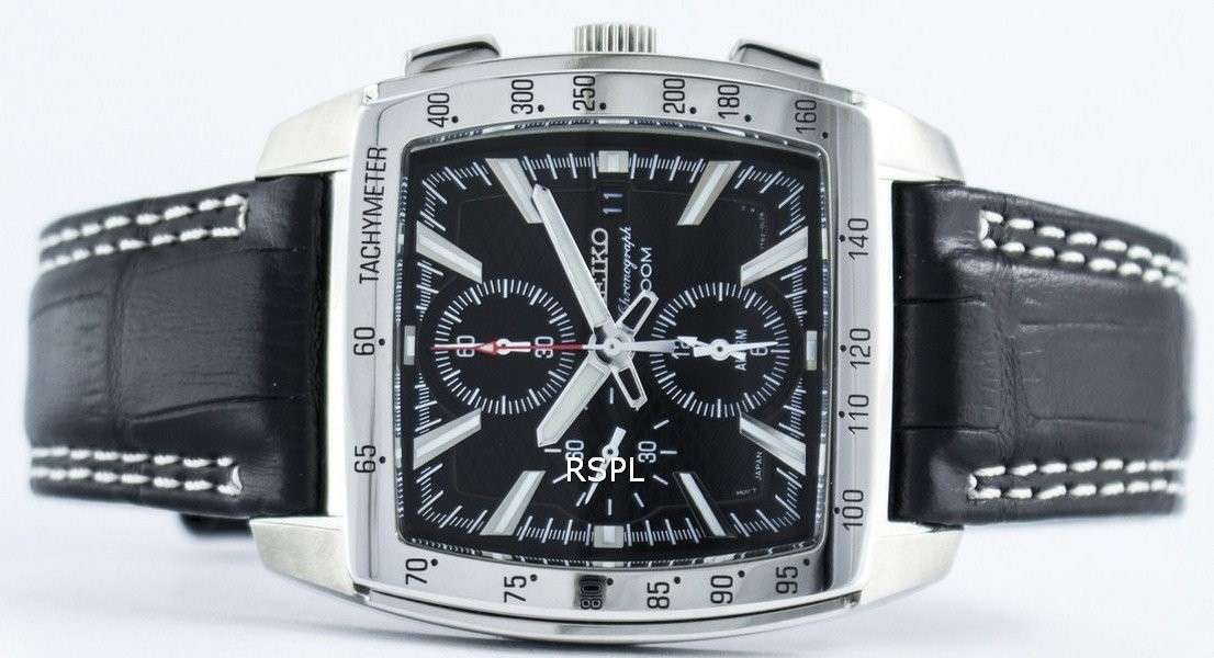 Seiko Quartz Alarm Chronograph Tachymeter SNAC29 SNAC29P1 SNAC29P Men's Watch
