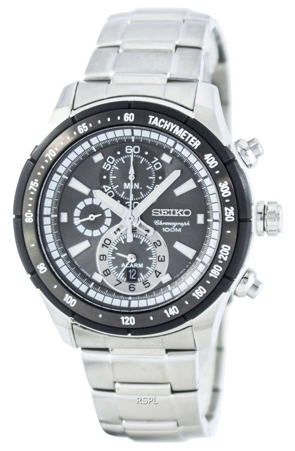 Seiko Quartz Alarm Chronograph Tachymeter SNAC89 SNAC89P1 SNAC89P Men's Watch