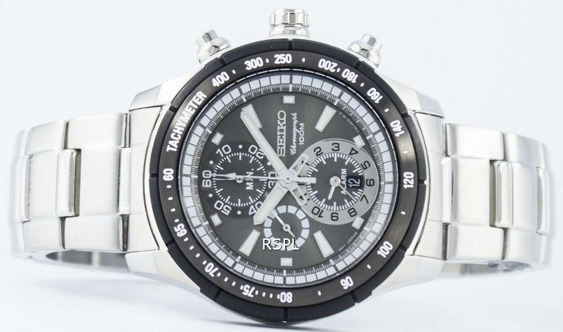 Seiko Quartz Alarm Chronograph Tachymeter SNAC89 SNAC89P1 SNAC89P Men's Watch