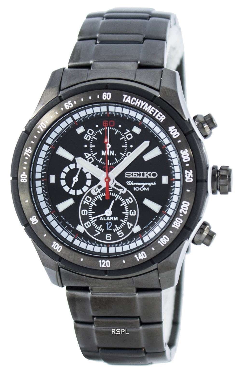 Seiko Quartz Alarm Chronograph Tachymeter SNAC91 SNAC91P1 SNAC91P Men's Watch