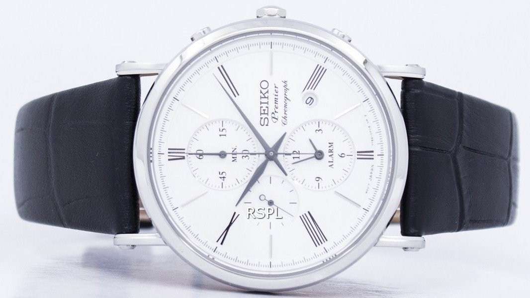 Seiko Premier Chronograph Quartz Alarm SNAF77 SNAF77P1 SNAF77P Men's Watch
