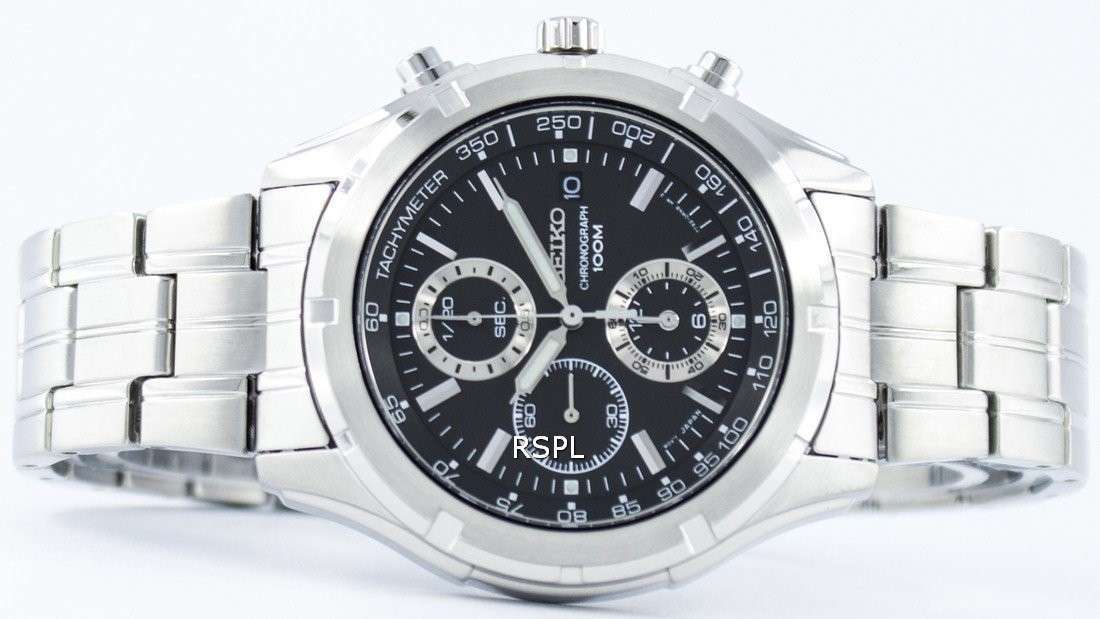 Seiko Quartz Chronograph Tachymeter SNDC37 SNDC37P1 SNDC37P Men's Watch