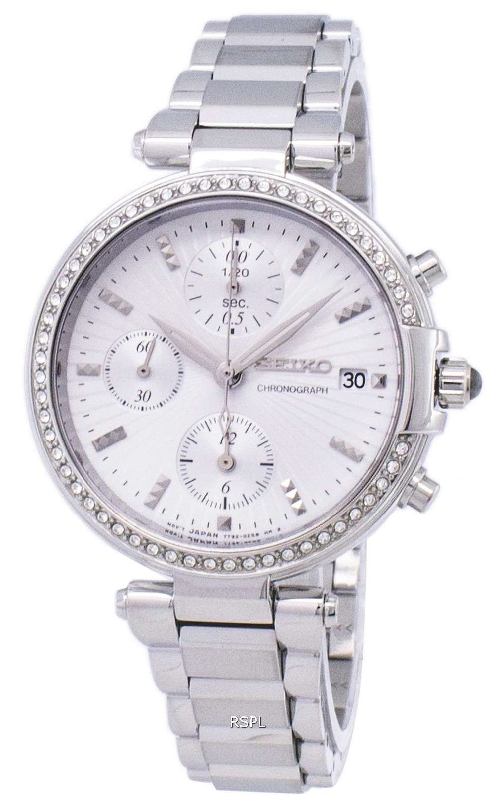 Seiko Chronograph Quartz Diamond Accent SNDV41 SNDV41P1 SNDV41P Women's Watch