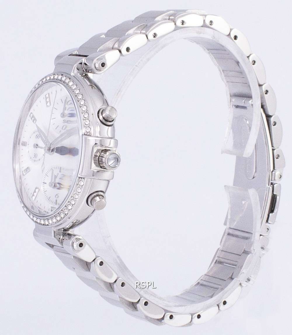 Seiko Chronograph Quartz Diamond Accent SNDV41 SNDV41P1 SNDV41P Women's Watch