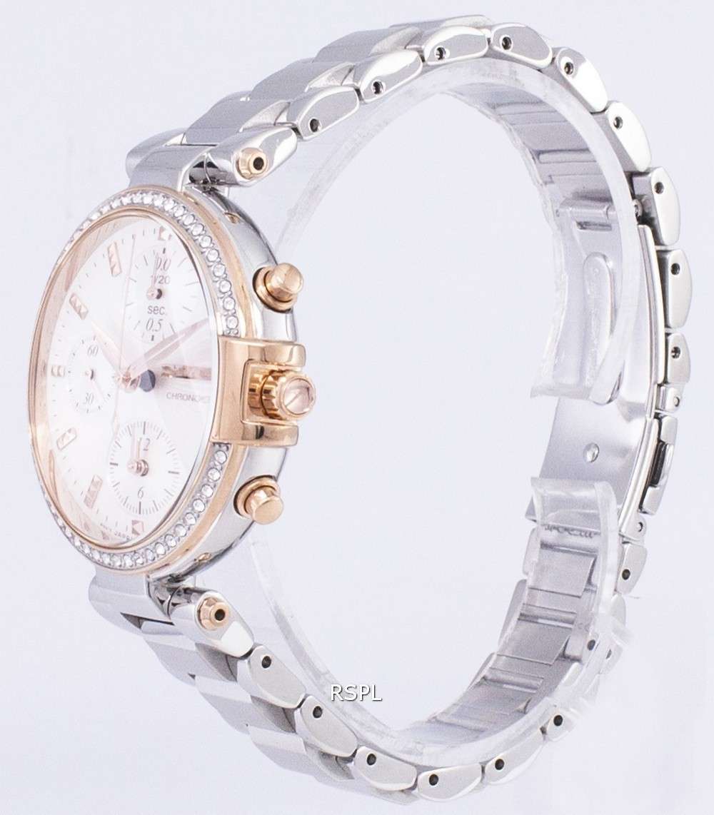 Seiko Chronograph Quartz Diamond Accent SNDV44 SNDV44P1 SNDV44P Women's Watch