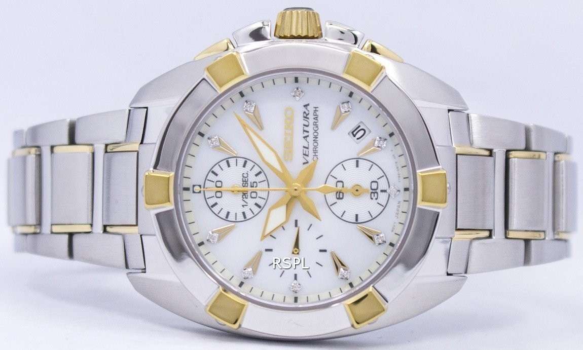 Seiko Velatura Chronograph SNDZ40 SNDZ40P1 SNDZ40P Ladies Diamonds Collection Watch
