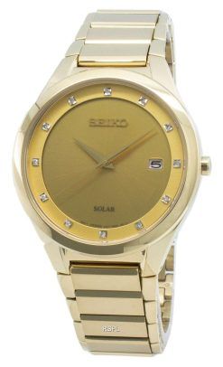 Seiko Solar SNE384 SNE384P9 SNE384P Diamond Accents Men's Watch