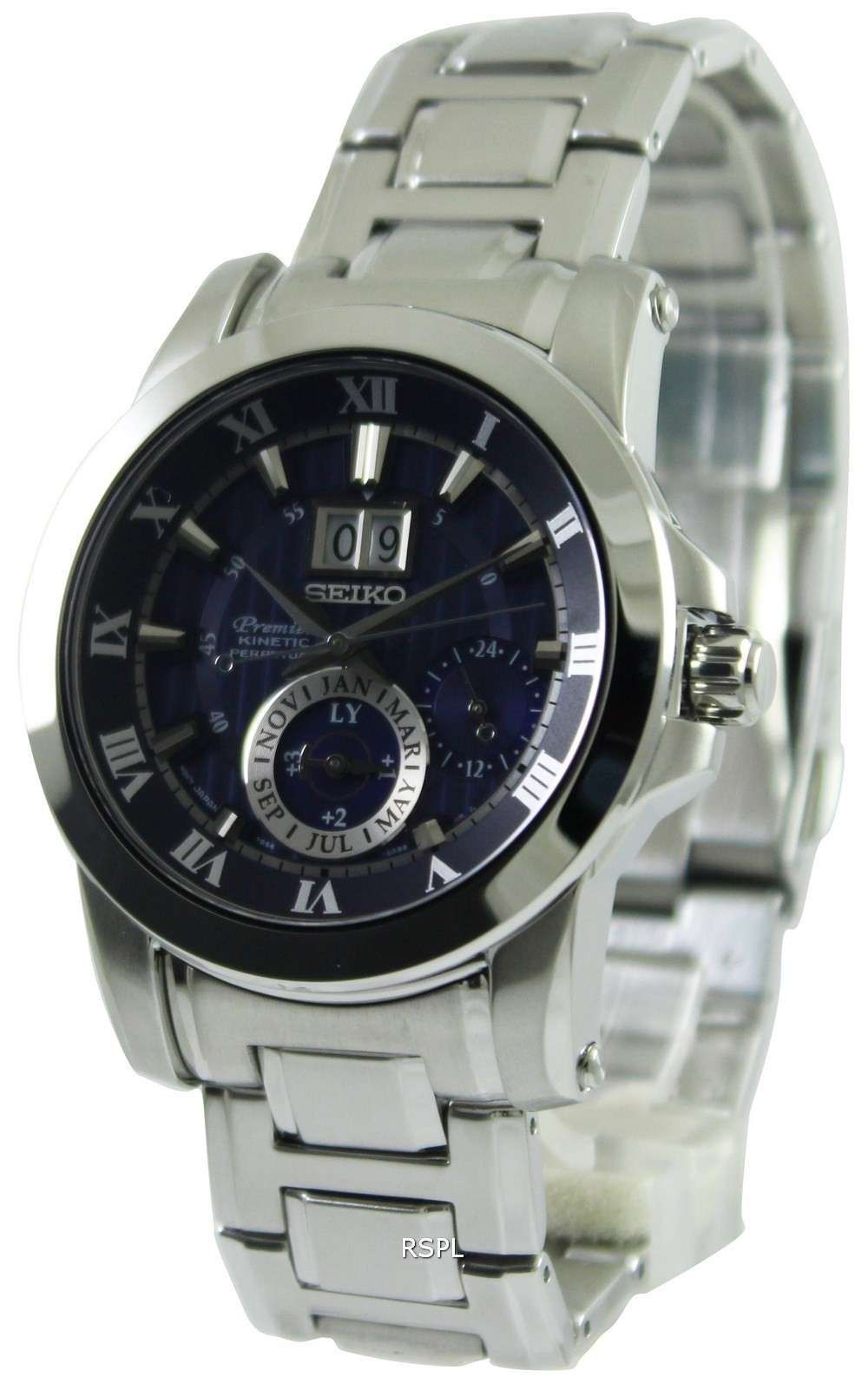 Seiko Premier Kinetic Perpetual Calendar SNP113P1 SNP113P Mens Watch