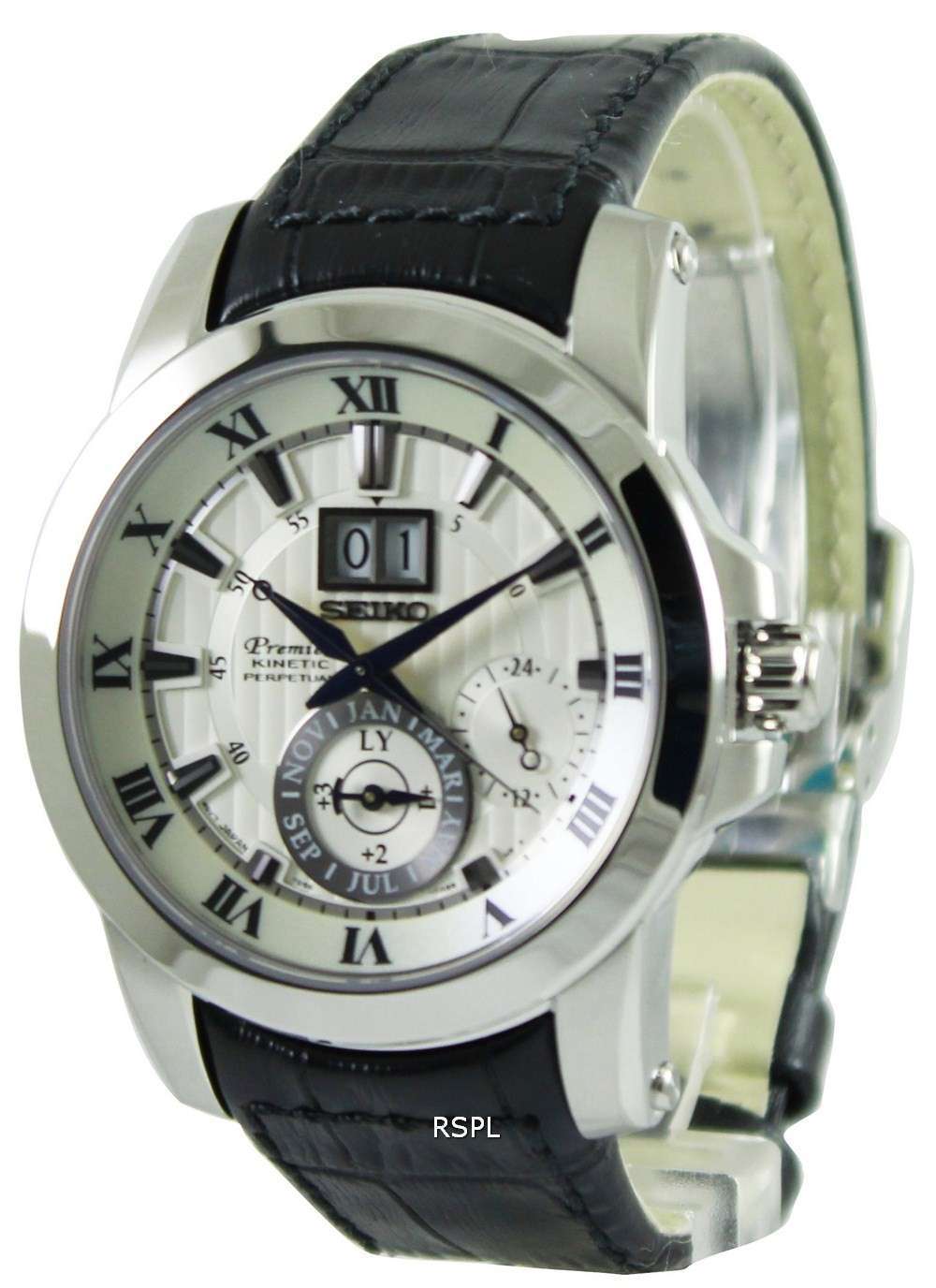Seiko Premier Kinetic Perpetual Calendar SNP115P1 SNP115P Mens Watch