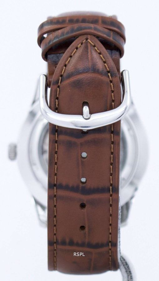 Seiko 5 Sports Military Automatic Japan Made Ratio Brown Leather SNZG07J1-LS7 Men's Watch