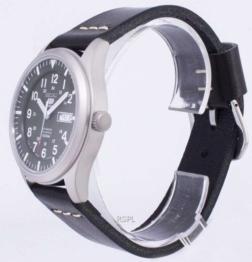 Seiko 5 Sports SNZG09J1-LS14 Japan Made Black Leather Strap Men's Watch