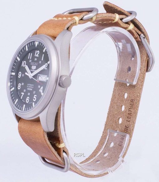 Seiko 5 Sports SNZG09J1-LS18 Japan Made Brown Leather Strap Men's Watch