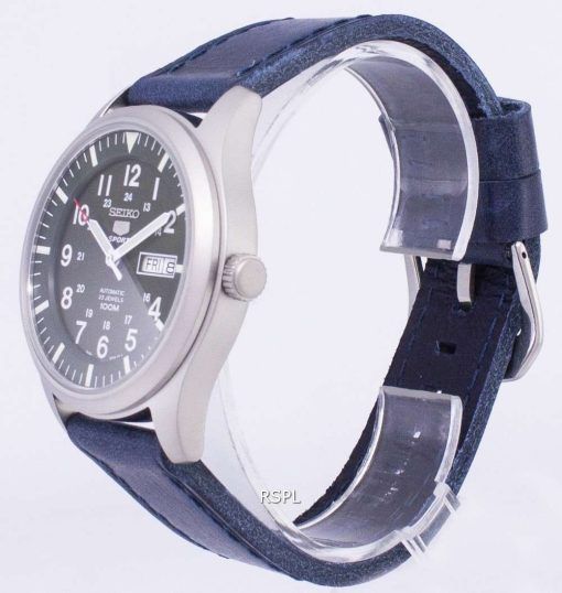 Seiko 5 Sports SNZG09K1-LS13 Automatic Dark Blue Leather Strap Men's Watch
