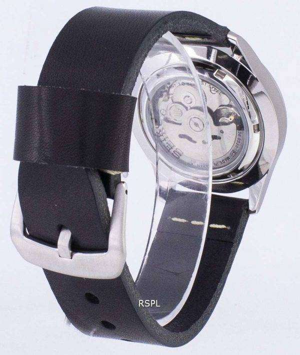Seiko 5 Sports SNZG11J1-LS14 Automatic Black Leather Strap Men's Watch
