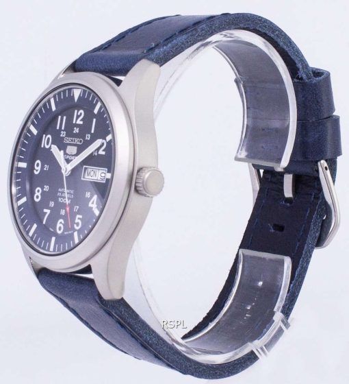 Seiko 5 Sports SNZG11K1-LS13 Automatic Dark Blue Leather Strap Men's Watch