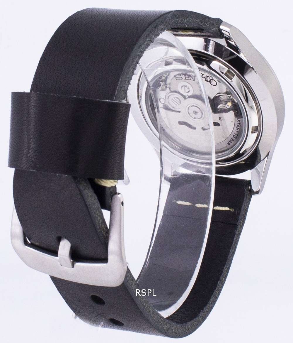 Seiko 5 Sports SNZG11K1 LS14 Automatic Black Leather Strap Men s Watch Zetamarket