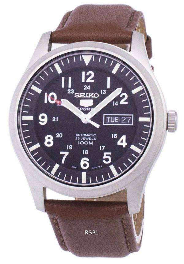 Seiko 5 Sports Automatic Ratio Brown Leather SNZG15K1-LS12 Men's Watch