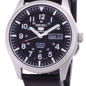 Seiko 5 Sports SNZG15K1-LS14 Automatic Black Leather Strap Men's Watch