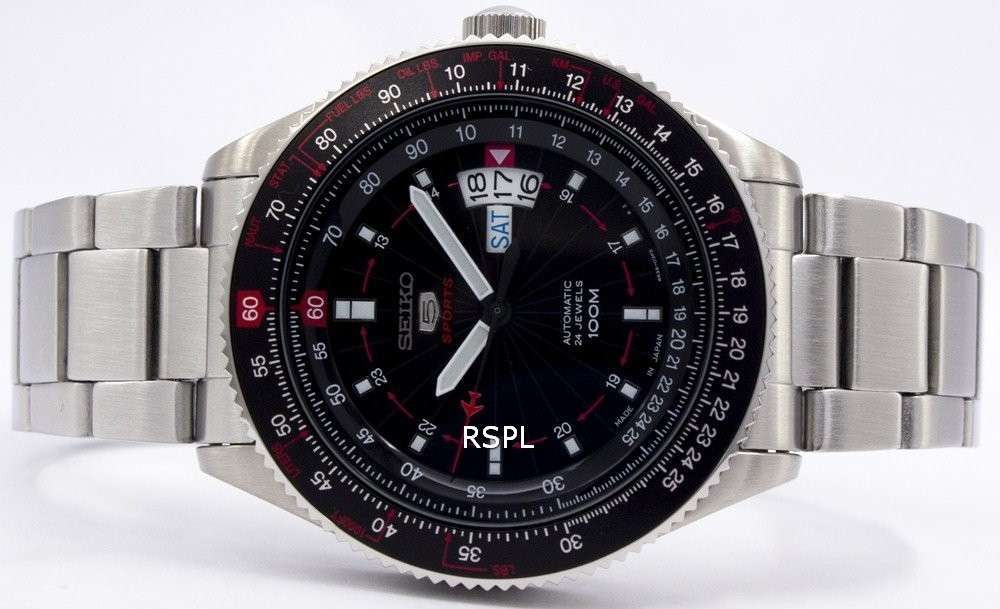 Seiko 5 Sports Automatic 24 Jewels Pilot Japan Made SRP613J1 SRP613J Men's Watch