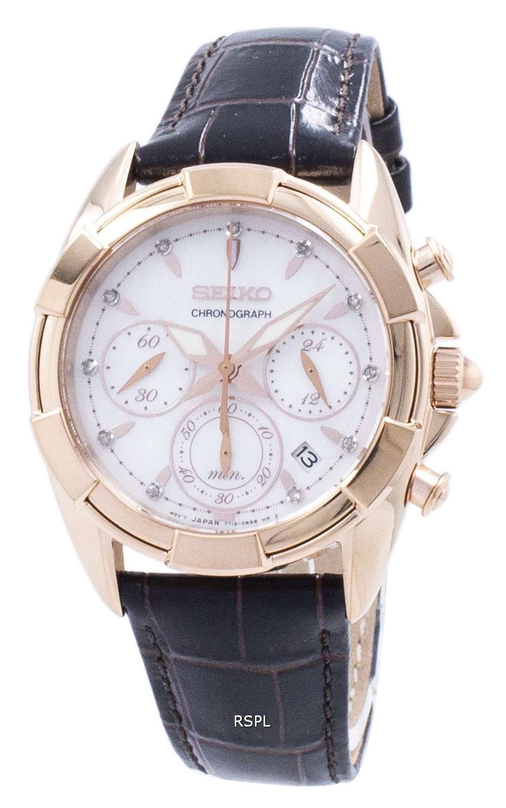 Seiko Chronograph Quartz Diamond Accent SRW784 SRW784P1 SRW784P Women's Watch