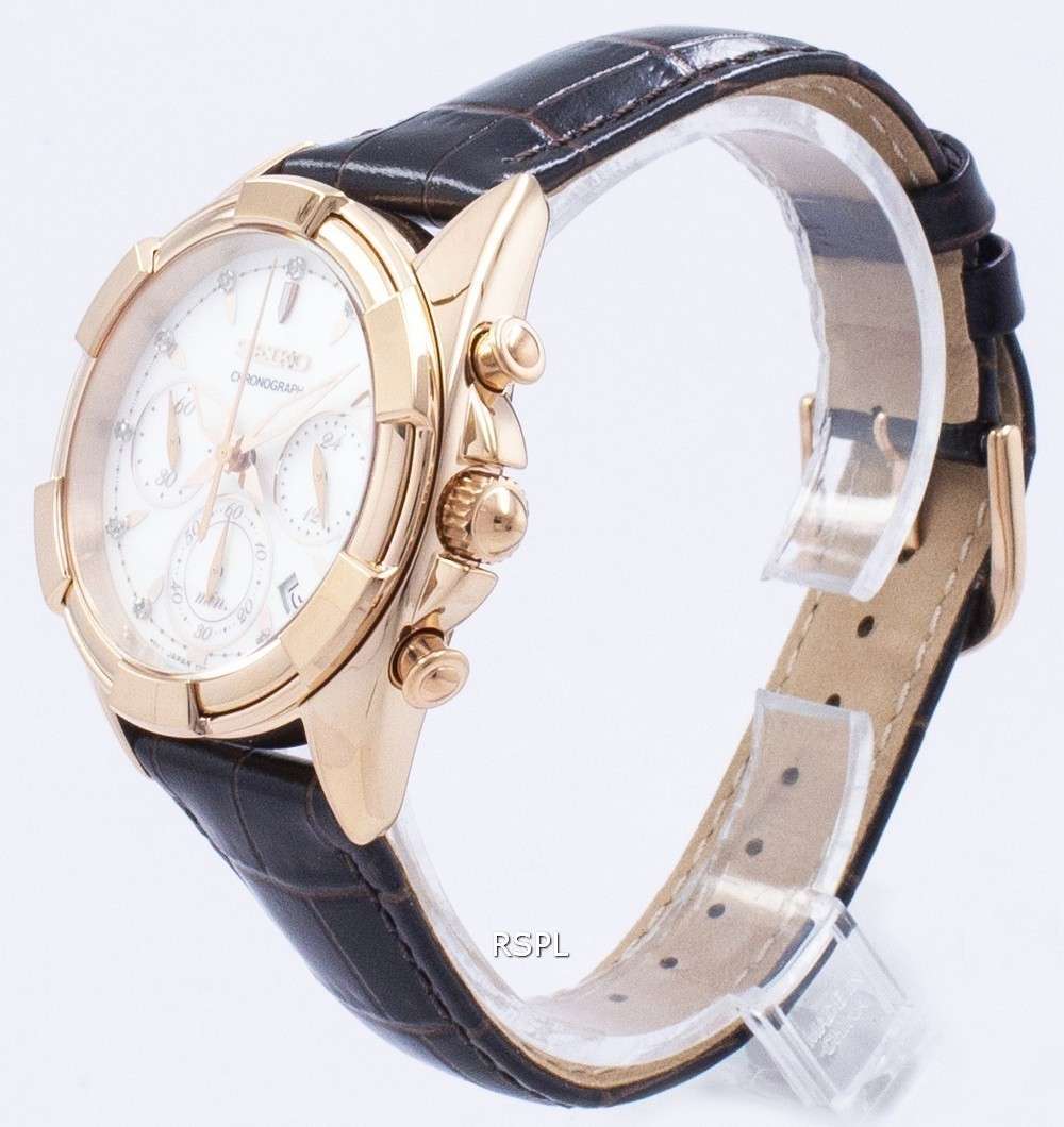 Seiko Chronograph Quartz Diamond Accent SRW784 SRW784P1 SRW784P Women's Watch