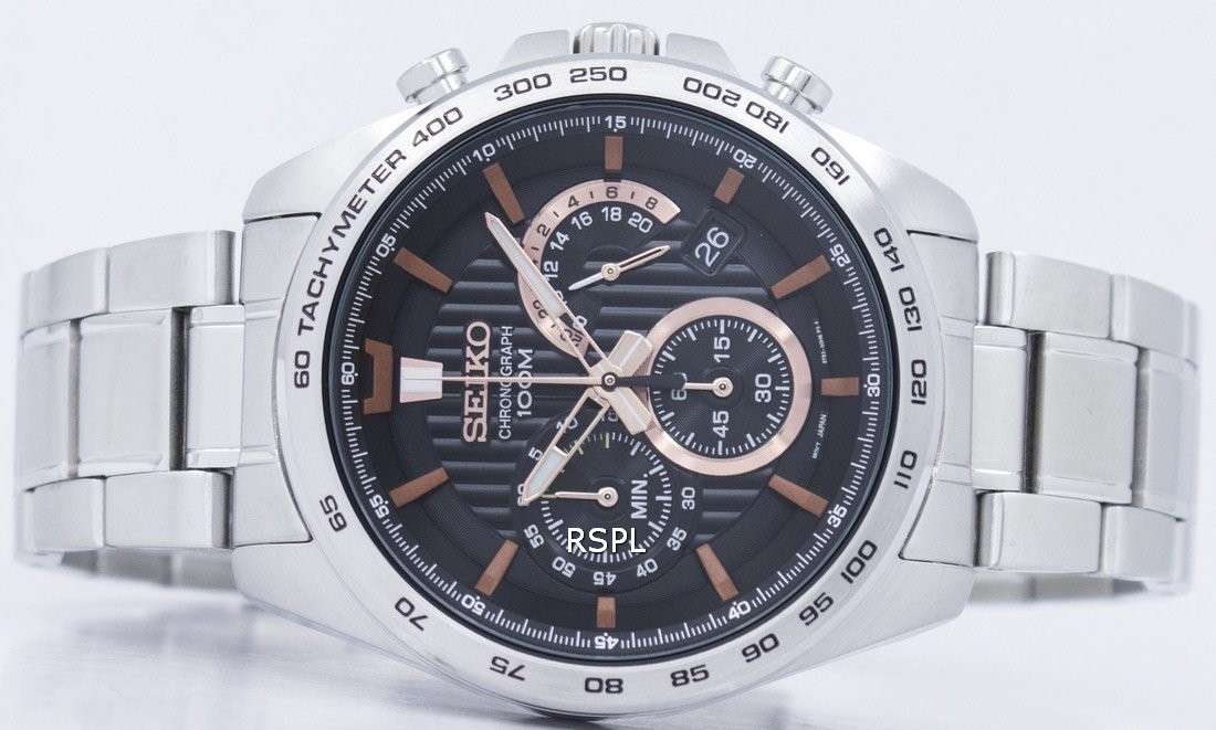 Seiko Chronograph Quartz Tachymeter SSB307 SSB307P1 SSB307P Men's Watch