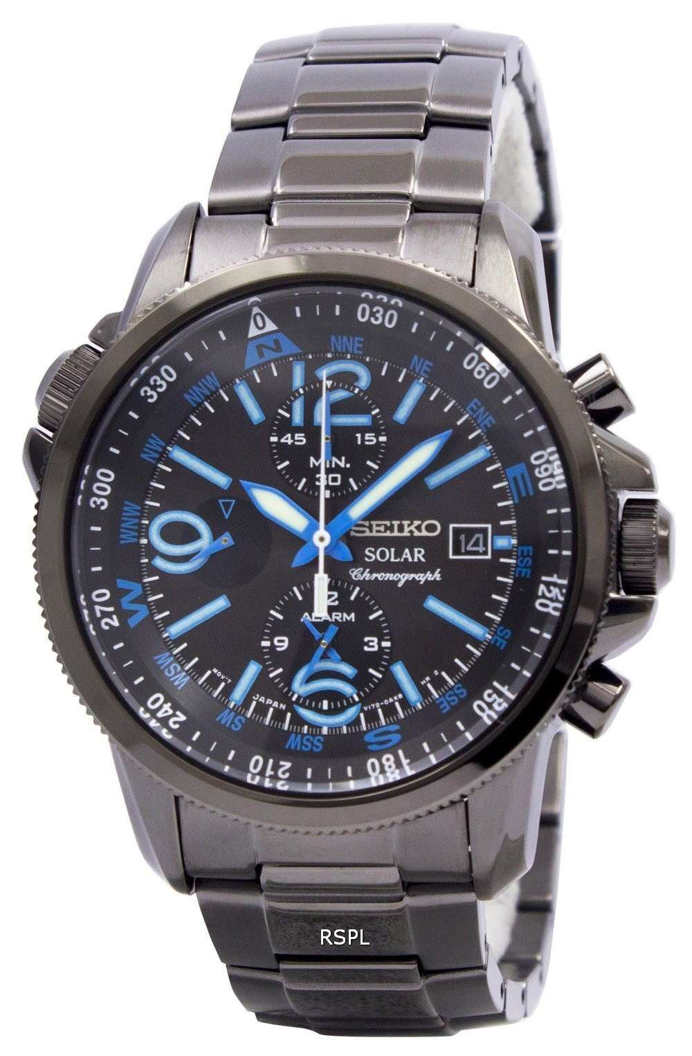 Seiko Solar Alarm Chronograph SSC079P1 SSC079 SSC079P Mens Watch