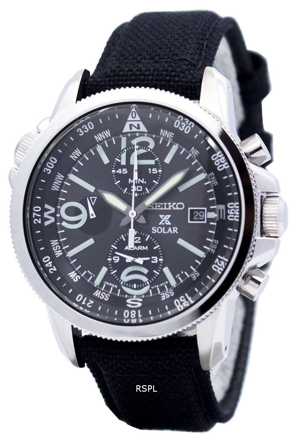 Seiko Prospex Solar Military Alarm Chronograph SSC293P2 Mens Watch 