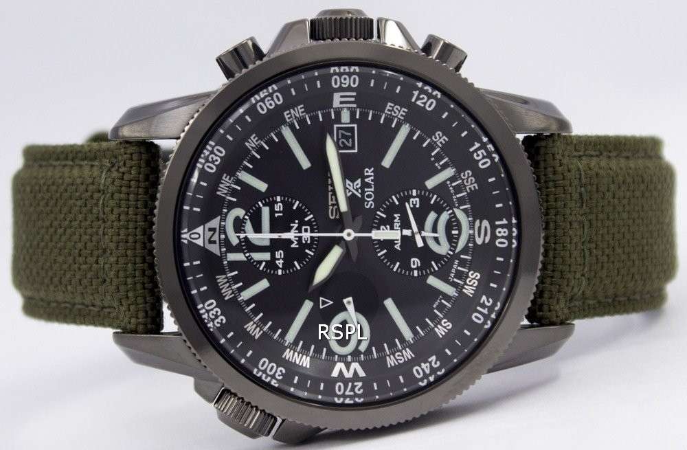 Seiko Prospex Solar Military Alarm Chronograph SSC295P1 SSC295P Mens Watch