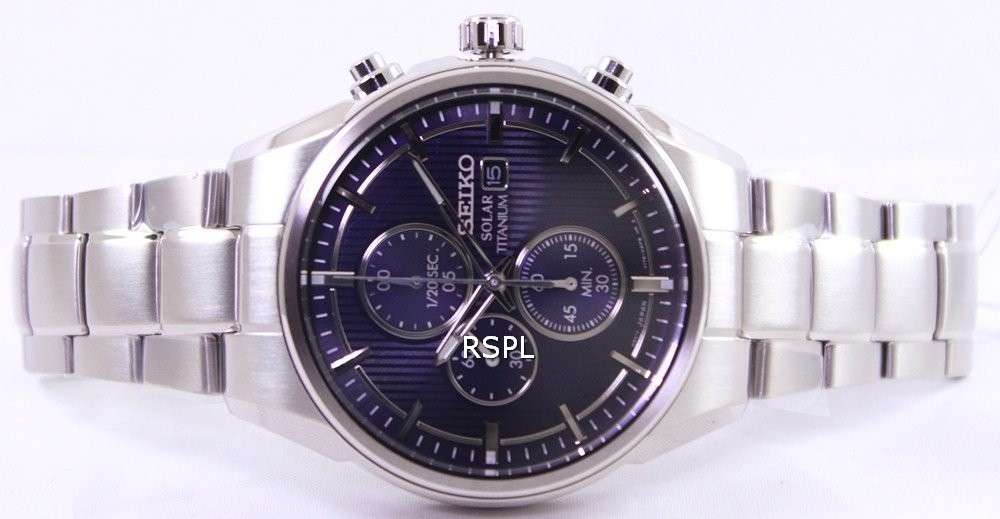 Seiko Solar Titanium Chronograph SSC365P1 SSC365P Mens Watch - Zetamarket