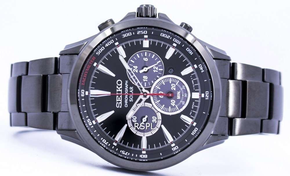 Seiko Solar Chronograph Tachymeter SSC497 SSC497P1 SSC497P Mens Watch