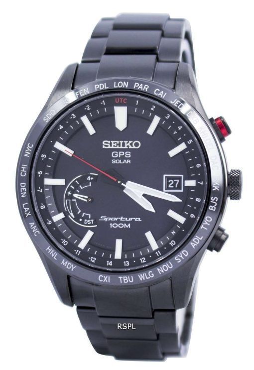 Seiko Sportura GPS Solar World Time Japan Made SSF005 SSF005J1 SSF005J Mens Watch
