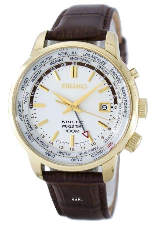 Seiko Kinetic World Time GMT SUN070 SUN070P1 SUN070P Men's Watch