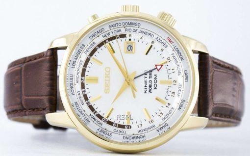 Seiko Kinetic World Time GMT SUN070 SUN070P1 SUN070P Men's Watch